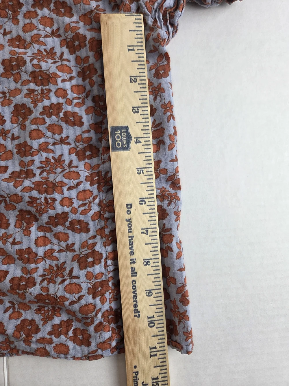 Madewell Rust Floral Square-Neck Puff Sleeve Blouse